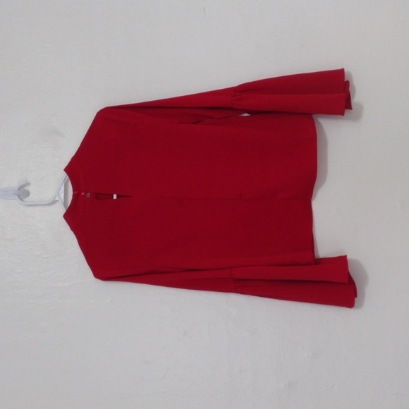 Urban Outfitters Red Mock Neck Bell Sleeve Blouse Size XS - Picture 11 of 14